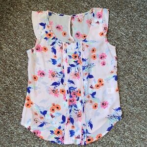 Candies Women’s Pink Flower Dress Blouse size XS